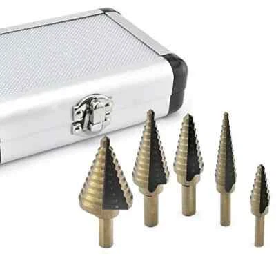 Juego de brocas escalonadas ranuradas en espiral de cambio rápido, 5 piezas SAE 10173A Foto 1 de 2