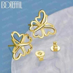 DOTEFFIL 18K Gold Schmetterling Ohrstecker Mode Charm Hochzeit Party Schmuck - Bild 1 von 1