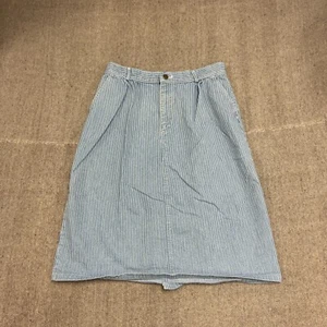 Vintage L.L. Bean Skirt Women's Size 16 Blue 1970s Pin Stripe - Picture 1 of 12