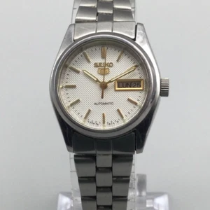 Vintage Seiko 5 Automatic Watch Womens 23mm Stainless Steel Day Date 4206-0332 - Picture 1 of 14