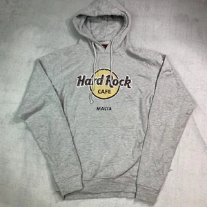 Felpa con cappuccio Hard Rock Cafe Malta uomo M grigio pullover maglione grafica - Foto 1 di 9