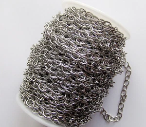 1mt di CATENA in acciaio inox 8x6x1,2mm colore argento scuro bijoux - Foto 1 di 1