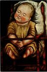 Vintage Continental Size Postcard Baby In Red Chair