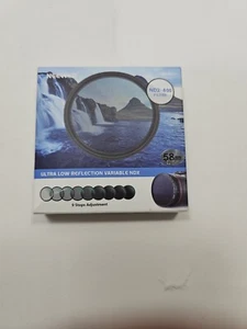Neewer 58mm Ultra Low Reflection NDX ND2-400 MRC Adjustable Lens Filter 58mm E1 - Picture 1 of 2