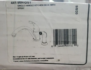 Delta Collins 1-Handle Kitchen Faucet with Side Sprayer in White, 441-WH-DST - Picture 1 of 3