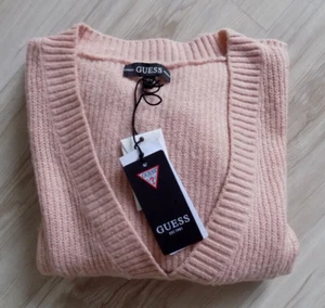 Cárdigan tejido GUESS cuello en V acanalado tejido claro con botones talla: beige-rosa - Imagen 1 de 4
