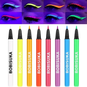 8 Colors Waterproof Smudge-Proof UV Glow Neon Liquid Eyeliner Set Matte Pen Gift - Picture 1 of 12