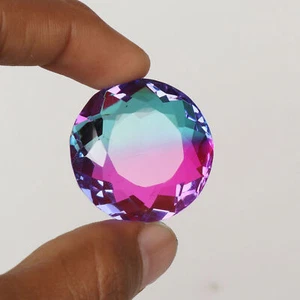 Ciondolo sfuso qualità A+ multicolore ametrina taglio tondo sfaccettato 99,45 ct misura gemma - Foto 1 di 5