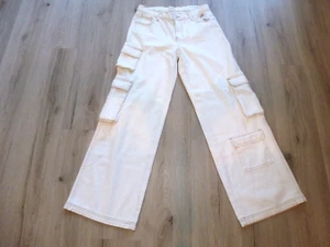 NEW Pacsun Pants Womens 27 White 90's Baggy Cargo Mid Rise Straight Leg Slouchy - Picture 1 of 20