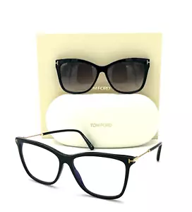 Tom Ford FT5824B 001 Negro/Azul Bloque y Gris Clip-on 56mm Anteojos TF5824B - Imagen 1 de 5