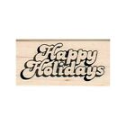 NEW Happy Holidays RUBBER STAMP, Merry Christmas Stamp, XMAS Stamp, Holiday