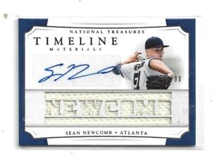 2017 National Treasures Timeline Materials & Auto-Sean Newcomb-Braves #75/99-NM+