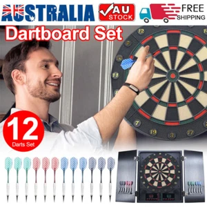 W/ 12Darts Soft Tip Dart Kids Electronic Dart Board Set LED Display Gift AU - Picture 1 of 9