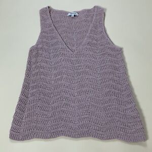 Madewell Crocheted Sweater Tank Top Vest Wisteria Dive Pink Preppy Cotton XS