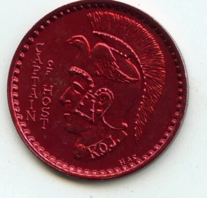Mardi Gras Doubloon Krewe of Jefferson 1981 rojo aluminio - Imagen 1 de 2