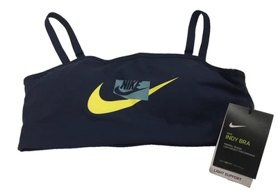 Nike женщин темно-синий Sport CZ4474 410 Indy бюстгальтер легкая поддержка активный спортивный бюстгальтер новый с Ярлыками - Изображение 1 из 4
