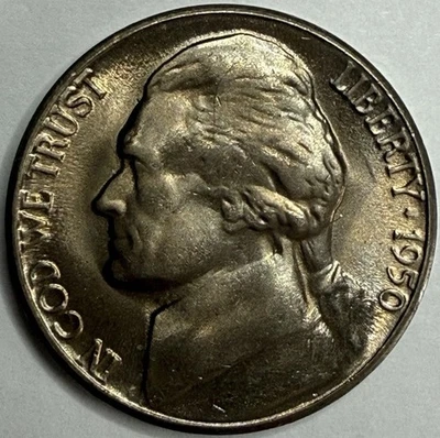 1950 D Uncirculated Jefferson Nickel Exact Coin Imaged Key Date #JN47 - Image 1 of 2
