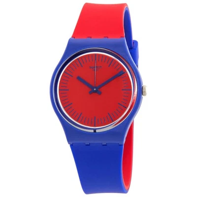 Reloj Swatch Unisex Lazo Azul Cuarzo Esfera Roja GS148 Foto 1 de 4