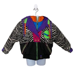 Giacca By Young Gallery Multicolor Zebra Print Puffer Jacket Size Youth M (5~6) - Picture 1 of 2
