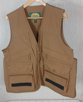 Cabela's Upland Vest Men Sz M Reg Hunting Brown Missing 1 Snap - Image 1 of 4