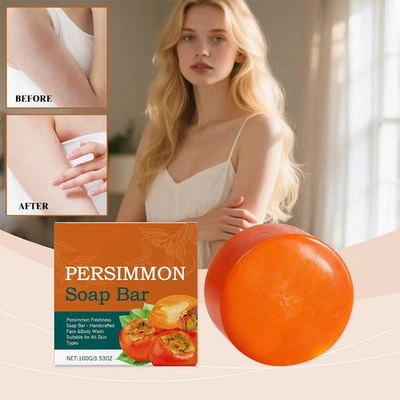 Persimmon Deodorant Soap Natural Bath Odor Cleaning Exfoliating Remove Soap V7K1 - Image 1 of 4