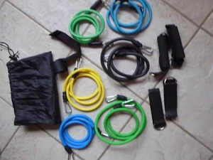 12 Pcs Workout Resistance Cords Tubes Band Set Pull Rope w Handles Home Fitness - Picture 1 of 6