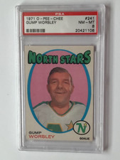 1971 O-PEE-CHEE NHL HOCKEY CARD #241 GUMP WORSLEY PSA 8 NM-MT