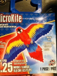 Microkite Macaw Mini Mylar KIte With Handle, Line & Skytails NEW Sealed - Picture 1 of 6