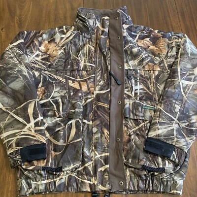 Camo Hunting Jacket Vintage Hodgman Advantage Max-4 HD Size Large Brown Full Zip - Image 1 of 4