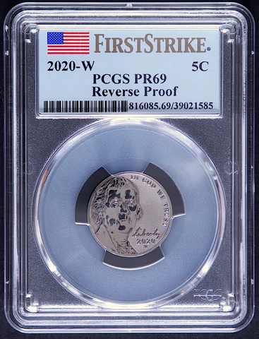 2020 W Jefferson Nickel 5C Reverse PR69 PCGS First Strike Cover