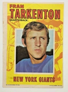1971 TOPPS Football Pin-Ups Póster Fran Tarkenton mariscal de campo New York Giants #5 - Imagen 1 de 2