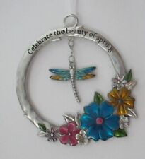 C1 Celebrate the beauty of spring dragonfly FLORAL WREATH ORNAMENT Ganz