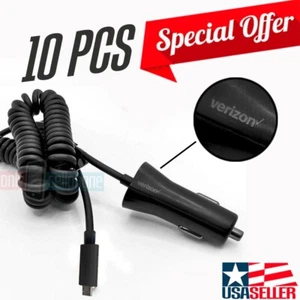 Wholesale Lot of 10 OEM Verizon micro-USB Car Charger for Samsung Motorola LG - Picture 1 of 5