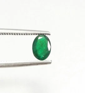 0.79Ct Natural Nice Green Emerald Oval Cut Earth Mine Zambia Loose Gems 6.98x5MM - Picture 1 of 11