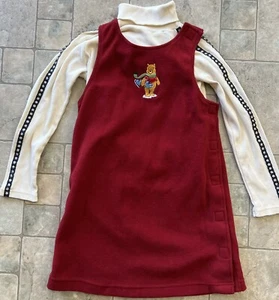 Girl's THE DISNEY STORE vtg Winnie the Pooh Winter Top/Dress set Size 7/8 EXC! - Picture 1 of 6