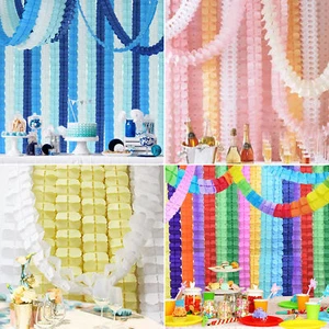 TtS 6 8PCS Four-Leaf Flower Tissue Paper Garland 3D Wedding Backdrop Party Decor - Picture 1 of 9