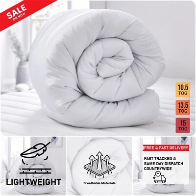 E BEDDING & RUGS New Luxury Anti Allergy Duvet Quilt Tog 10.5, 13.5,Hotel Quality Warm UK Seller*