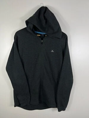 Ripcurl Grey Full Zip Sweatshirt Hoodie Mens Size Small Pockets Fleece Lined Zip - Image 1 of 4