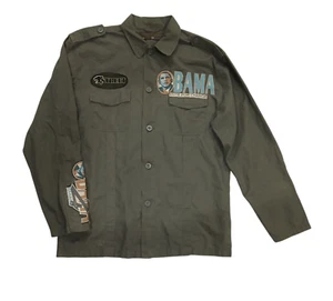 Camicia/giacca patch Obama verde militare Point Zero taglia XL. - Foto 1 di 15