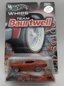 2003 New Hot Wheels Whips '70 CHEVELLE Dark Orange Team Baurtwell Old School Ltd - Picture 1 of 4