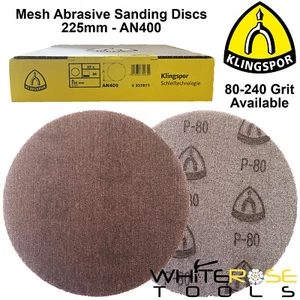 Klingspor Netz Schleifscheiben Haken und Schlaufe Schleifpapier Scheibe 225 mm AN400 - Bild 1 von 4