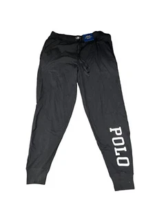 NWT 60 POLO RALPH LAUREN PONY PAJAMA LOUNGE JOGGER PANTS Cotton BLACK PK23RL 2XT - Picture 1 of 6