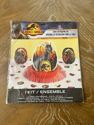 NIP NEW JURASSIC WORLD BIRTHDAY PARTY TABLE DECORATING KIT - Dinosaurs - Image 1 of 2