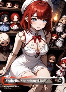 MTG - Arabella Abandoned Doll - Fanart Borderless Style Card For EDH / Playtest - Picture 1 of 2