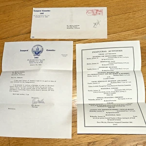 1965 LBJ INAUGURAL COMMITTEE Schedule, Signed Letter from LBJ Friend DALE MILLER - Picture 1 of 7