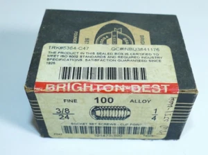 3/8-24 Socket Set Screw 1/4" Long FINE Alloy Cup Point 100 Piece sealed box - Picture 1 of 6