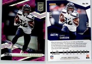 Chris Carson 2020 Donruss Elite Purple #94 /99 Seahawks - Picture 1 of 1