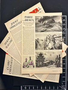 Artist Tom Lea Three Airmen Doolittle WWII 4 Page Magazine Article 1944 - Picture 1 of 12