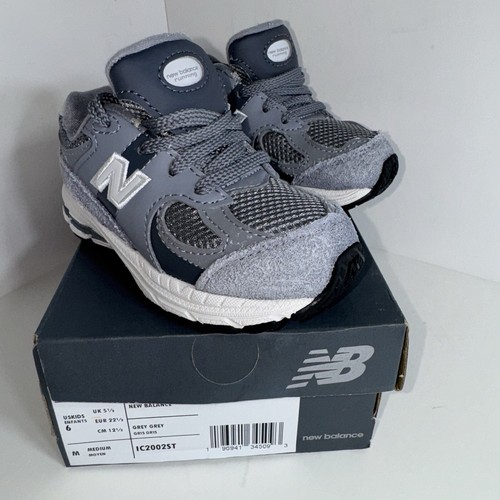 Scarpe New Balance 2002 grigie bambino neonato taglia 6 IC2002ST nuove