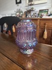 RARE L E Smith Moon and Stars Fairy Lamp Amethyst Vintage